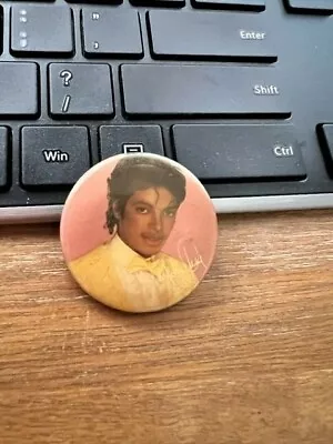 Vintage Michael Jackson 2  Button Yellow Sweater Pin 1980s Signed VG • $9.95