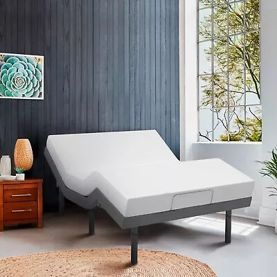 $889 • Buy Adjustable Bed With Mattress Included Electric Massage USB Ports Reclining Base