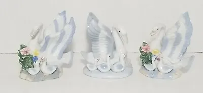 Lot Of 3 K's Collection Swan Figurines Collectible Blue/white • $22.41