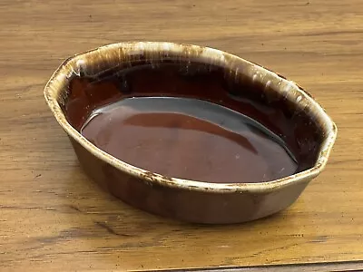 Vintage McCoy Pottery Brown Drip Glaze Oval Casserole Dish # 7070 Made In USA • $10