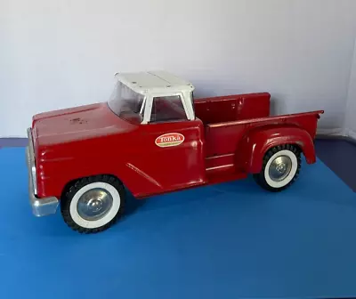 Vintage Tonka Red & White Step Side Pickup Truck Pressed Metal Toy Mound Minn • $109