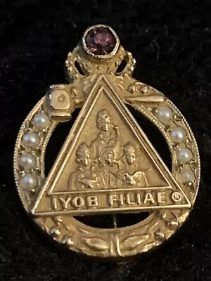 Vintage Masonic 10K Yellow Gold Job's Daughters IYOB FILIAE Pin • $59.99