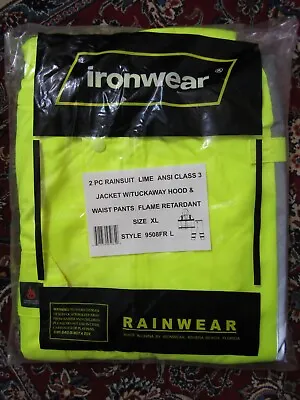 NIB Ironwear Rainwear Rainsuit Style 9508FR-L Unisex XL Hoodie Jacket & Trousers • $24.99
