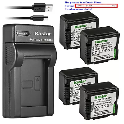 Kastar VW-VBG070 Battery Slim Charger For Panasonic VDR-D220 VDR-D230 VDR-D310 • $6.59