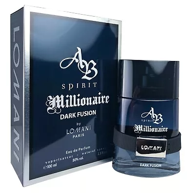 LOMANI AB SPIRIT MILLIONAIRE DARK FUSION EDP SPRAY FOR MEN 3.3 Oz / 100 Ml NEW! • $24.99