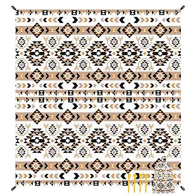 Large Geometric Beach Blanket 78x86 Aztec Pattern Waterproof Sandproof • $43.48