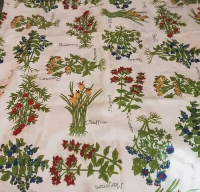 Vintage Vera Neumann ?Herbs Fabric Tablecloth 81x60 And 6 Napkin Set • $55