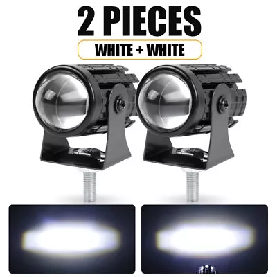 2X Mini LED Motorcycle Headlight Hi/Lo Spot Light Driving Fog Lamp White+ White • $16.98