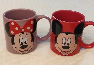 Disney Mickey & Minnie Mouse 10oz Mug Set Pair Jerry Leigh Disney World • $14