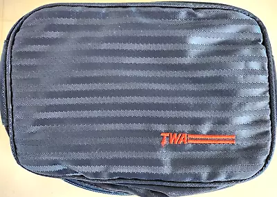 TWA Airlines Amenity Kit - Dark Blue Vinyl Pouch - Pre-owned • $17.95