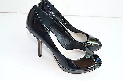 Miss Dior Christian Dior Black Patent Peep Toe Pumps Shoes Heels Sz 37 7 7.5 M • $345