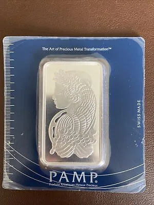 100g Fine Silver Bullion Bar 999 Pamp Suisse Bar LADY FORTUNA - Sealed/Certified • £135