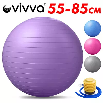 VIVVA Yoga Ball Home Exercise Gym Pilates Fitness Swiss Ball 55 65 75 85cm • $14.98