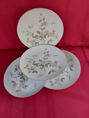 Meito China  4 Round Dinner Plates 10  Made In Japan. Flowers With Gold Trim. • £38.01