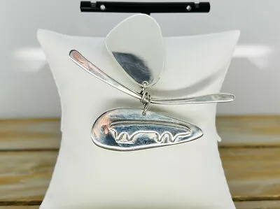 Vintage Authentic Ed Wiener Sterling Silver Abstract Brooch Pin Guaranteed • $599.50