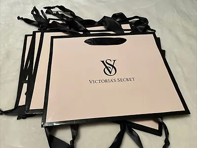 10 Victoria's Secret MEDIUM Paper Pink Black Star Shopping Favor Paper Gift Bags • $25.99