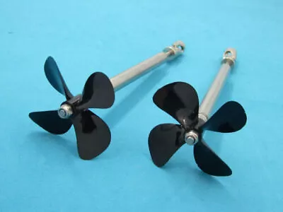 A Pair 4 Blade Stainless Assembly 4mm Shaft Catamaran Double Motor Rc Boat #1722 • $45.97