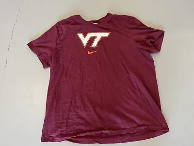 Virginia Tech Hokies Team Issued Maroon Nike Shirt Size 2XL XXL Football NCAA • $21.99