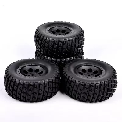 4pcs 1:10 Short Course Car Truck Tires&Wheel 12mm Hex For HPI RC  SLASH • $22.48