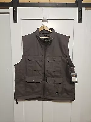 Ridgecut Men's Full Zip Fleece Lined Duck Vest Gray 2XL NEW With Tags XXL • $24.99