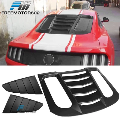 $166.99 • Buy Fits 15-23 Mustang V2 Style Rear Window Louver & Quarter Side Scoop - Unpainted