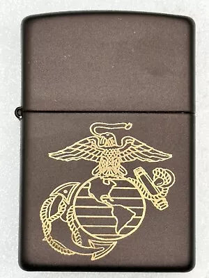 Vintage 2002 United States Marines Logo Black Matte Zippo Lighter NEW • $28.95