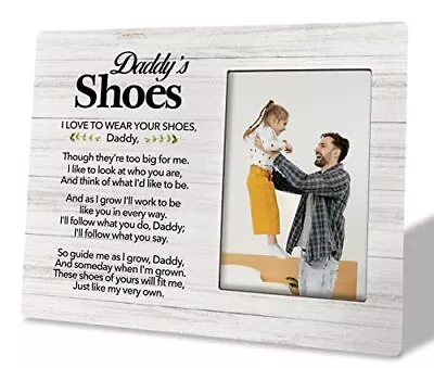 Daddy Photo Frame Gifts I Love To Wear Your Shoes Wooden Picture Frame Gift D... • $28.26