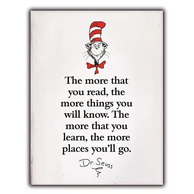  The More That You Read  Dr. Seuss Quote METAL SIGN WALL PLAQUE Print Poster A5 • £4.99