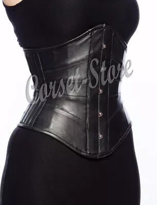 £28.99 • Buy Under Bust Waist Training Heavy Duty Steel Boned Genuine Leather Corset C7-L