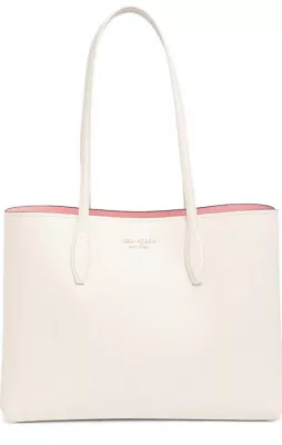 NWT Kate Spade Large All Day Large Tote + Wristlet  Parchment Fits 13” Laptop • $297.21