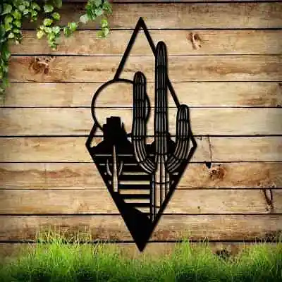 1pc Metal Cactus Art Wall Decor Metal Wall Decor Sunset Wall Sign Wall Art • $13.02