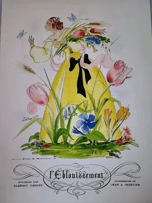 Jean A. Mercier French Art Print  L Eblouissement From Vintage Magazine 14x10 • $24.98