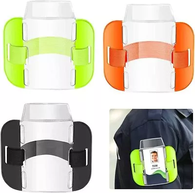 3PCS Armband ID Card Badge Holders High Visibility Bright Blackgreenorange  • $15.99