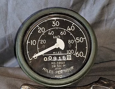 Vintage Sw 501-p Speedometer Military Speedometer Ms-39021 Stewart Warner Speedo • $90