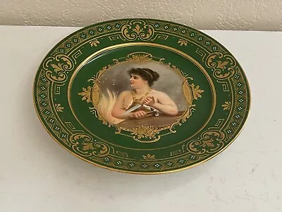 Antique Austrian Royal Vienna Signed Porcelain Cabinet Plate Da Feuer Woman • $275