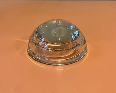 Vintage Desk Top Paperweight Round Magnifying Clear Glass Dome 3  • $15