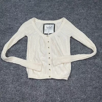 Abercrombie & Fitch Sweater Womens Size S Cream Cropped Rabbit Hair Blend • $15