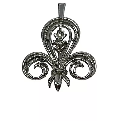 Vintage Sarah Coventry Fleur De Lis Pendant Silver Tone Charm • $8.99