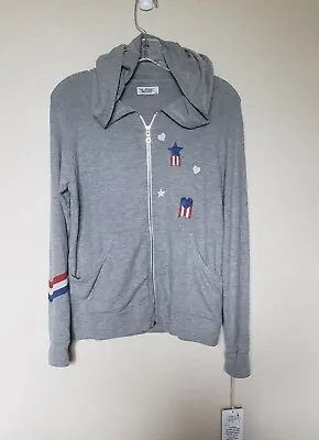 Lauren Moshi Vintage Heart Stars Stripe Hoodie Gray Size S Small NWT • $69.99