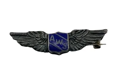 Vintage WWII US AWS Aircraft Warning Service Observer Sterling Silver Wings • $30