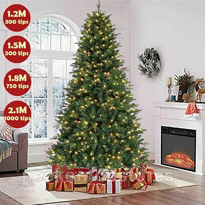 4/5/6/7FT Artificial Christmas Tree Spruce Decoration With Lights Holiday Xmas • $51.99