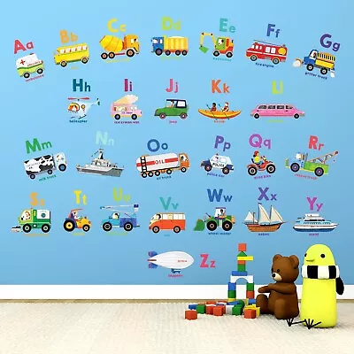 Decowall BA-2005N Transport Alphabet Nursery Kid Wall Sticker Decal • £13.99