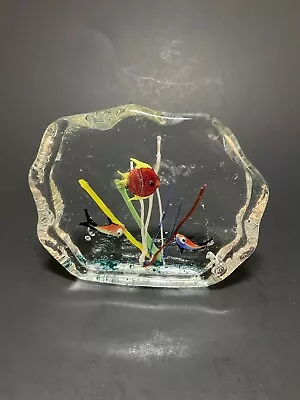 Vintage Murano Style UnmarkedArt Glass Fish Aquarium Paperweight  Fish Sculpture • $17.99