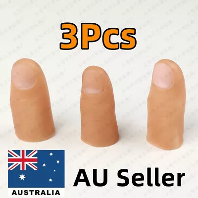 3pcs Soft Fake Thumb Tip Close Up Finger Vanish Appearing Trick Novelty Prop New • $5.27