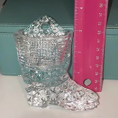 Charming Vintage Clear Glass Boot Wall Match Holder W Striker Figurine Fun • $11.05