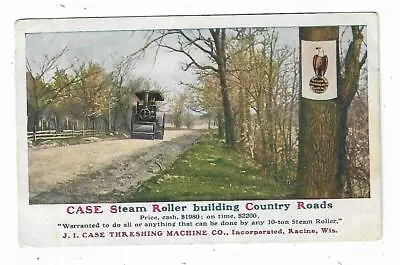 1900 Advertising Postcard JI Case Threshing Machine Co Racine WI Steam Roller • $18.25