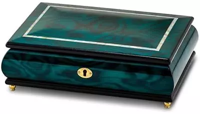 Walnut Burl Veneer W/Mother Of Pearl Music Jewelry Box Plays Waltz Of The Flower • $213.75