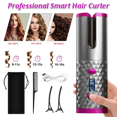 USB Cordless Automatic Rotating Hair Curler Hair Waver Curling Iron Styling Tool • $12.99