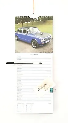 Wall Calendar 2024 Slim Spiral 41X15Cm RETRO CARS Photo 3 Month View Stationery  • £3.49