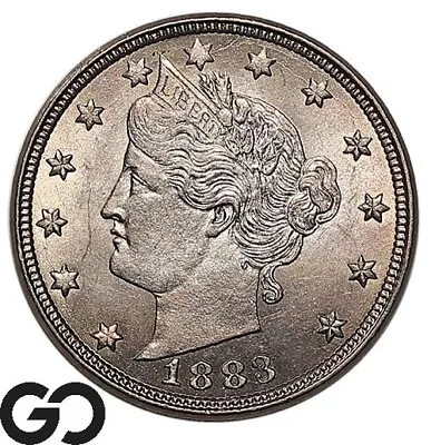 $9.95 • Buy 1883 Liberty Nickel, No Cents V Nickel, Lustrous Solid Gem BU++ * Free Shipping!